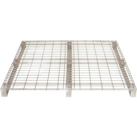 Welded Wire Open Deck Pallet Galvanized Steel 4-Way Entry 48