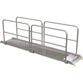 Vestil™ Aluminum Wheel Walk Ramp Steel w/ Handrails 146-15/16''L x 28''W 1900 Lb. Cap. Silver AWR-28-12B-HR