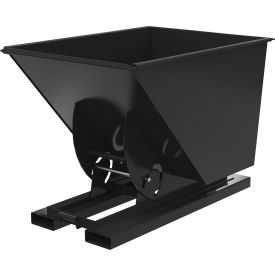 Vestil™ Heavy Duty No Bump & Dump Hopper Steel 1 Cu. Yd. 6000 lb. Capacity Semi Gloss Black D-100-HD-NB-BLK-SG