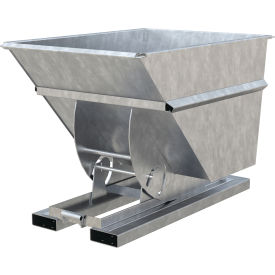 Vestil™ Heavy Duty No Bump & Dump Hopper Steel 1 Cu. Yd. 6000 lb. Capacity Galvanized D-100-HD-NB-GAL