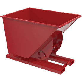 Vestil™ Heavy Duty No Bump & Dump Hopper Steel 1 Cu. Yd. 6000 lb. Capacity Soda Red D-100-HD-NB-SR