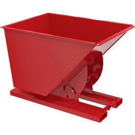 Vestil™ Light Duty No Bump & Dump Hopper Steel 1 Cu. Yd. 2000 lb. Capacity Soda Red D-100-LD-NB-SR