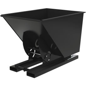 Vestil™ Medium Duty No Bump & Dump Hopper Steel 1 Cu. Yd. 4000 lb. Cap. Semi Gloss Black D-100-MD-NB-BLK-SG