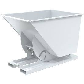 Vestil™ Medium Duty No Bump & Dump Hopper Steel 1 Cu. Yd. 4000 lb. Capacity White D-100-MD-NB-WHT