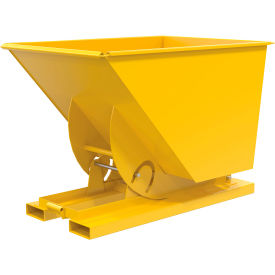 Vestil™ Medium Duty No Bump & Dump Hopper Steel 1 Cu. Yd. 4000 lb. Capacity Yellow D-100-MD-NB-YEL