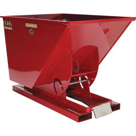Vestil™ Steel Medium Duty D-Style Self Dumping Hopper 1 Cu. Yd. 4000 lb. Capacity Soda Red D-100-MD-SR