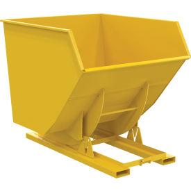 Vestil™ Heavy Duty No Bump & Dump Hopper Steel 3-1/2 Cu. Yd. 6000 lb. Capacity Yellow D-350-HD-NB-YEL
