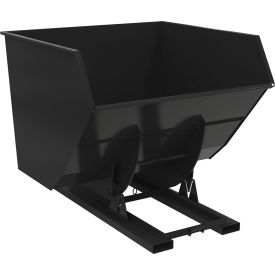 Vestil™ Heavy Duty No Bump & Dump Hopper Steel 4 Cu. Yd. 6000 lb. Capacity Semi Gloss Black D-400-HD-NB-BLK-SG
