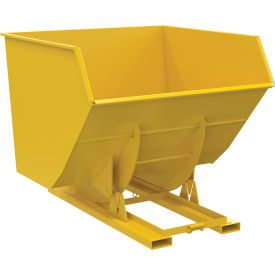 Vestil™ Heavy Duty No Bump & Dump Hopper Steel 4 Cu. Yd. 6000 lb. Capacity Yellow D-400-HD-NB-YEL