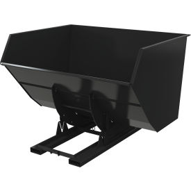 Vestil™ Heavy Duty No Bump & Dump Hopper Steel 5 Cu. Yd. 6000 lb. Capacity Semi Gloss Black D-500-HD-NB-BLK-SG