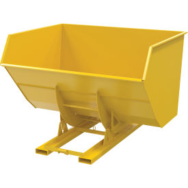 Vestil™ Heavy Duty No Bump & Dump Hopper Steel 5 Cu. Yd. 6000 lb. Capacity Yellow D-500-HD-NB-YEL