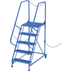 Vestil™ 5 Step Semi-Trailer Access Ladder Perforated 350 lb. Capacity Blue LAD-STAL-5-P