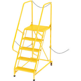 Vestil™ 5 Step Semi-Trailer Access Ladder Perforated 350 lb. Capacity Yellow LAD-STAL-5-P-YL