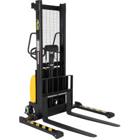 Vestil™ Hand Pump DC Powered Stacker with Adjustable Forks & Legs 63