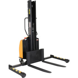 Vestil™ Steel Narrow Mast Stacker DC Powered Adjustable Forks & Legs 63