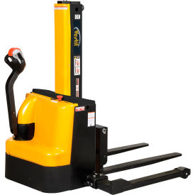 Vestil™ Steel Narrow Mast Stacker DC Powered Adjustable Forks & Legs 90