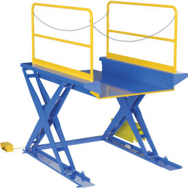 Ground Lift Powered Scissor Table with Handrails 52