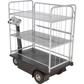 Vestil 3 Shelf Battery Powered Traction Drive Platform Truck 500 Lb. Cap. NE-CART-4