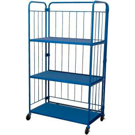 Vestil Steel Folding Container Shelf Truck w/2 Shelves 990 lb. Capacity 34