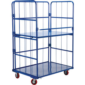 Vestil Steel Folding Container Shelf Truck w/2 Shelves 1100 lb. Cap 43