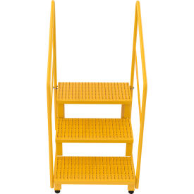 Vestil™ 3-Step Steel Adjustable Stand with Handrails 33-7/8