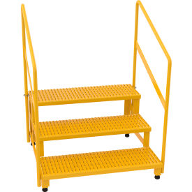 Vestil™ 3-Step Steel Adjustable Stand with Handrails 33-7/8