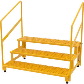 Vestil™ 3-Step Steel Adjustable Stand with Handrails 33-7/8