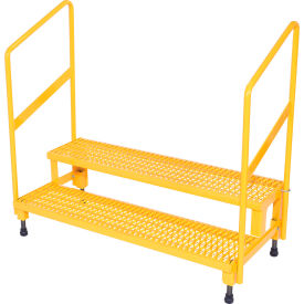 Vestil™ 2 Step Steel Adjustable Mate Stand w/ Handrail 22-7/8