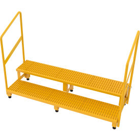 Vestil™ 2-Step Steel Adjustable Stand with Handrails 22-7/8