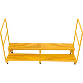 Vestil™ 2-Step Steel Adjustable Stand with Handrails 22-7/8