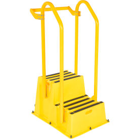 Vestil™ 2 Step Polyethylene Nestable Stool with Hand Rails 36-5/8
