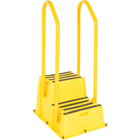 Vestil™ 2 Step Polyethylene Nestable Stool with Handrails 36-5/8