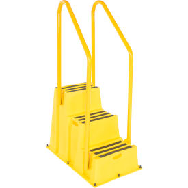 Vestil™ 3 Step Polyethylene Nestable Stool with Handrails 42