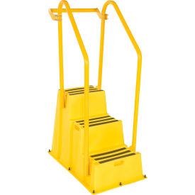 Vestil™ 3 Step Polyethylene Nestable Stool with Hand Rails 45-5/8