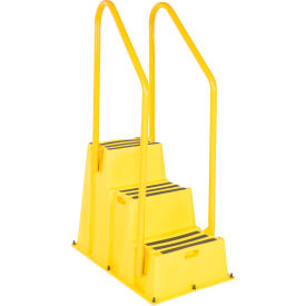 Vestil™ 3 Step Polyethylene Nestable Stool with Handrails 45-5/8