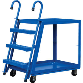 Vestil Steel Stockpicker Truck w/2 Shelves 1000 lb. Capacity 39-3/4