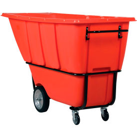 Vestil™ Extra Heavy Duty Plastic Tilt Truck 1 Cu. Yd. Capacity 2100 lb. Capacity Red TDT-100-HD-RED