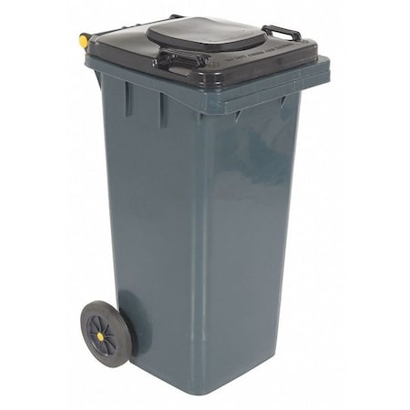 TH Series 32 gal Rectangular Outdoor Can, Gray, Lift Up, HDPE, 18 3/4 in MPN:TH-32-GY