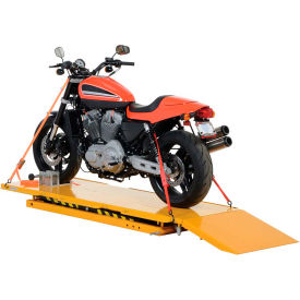 Hydraulic Motorcycle Lift Table Tire Cradle & Ramp MOTO-LIFT-1100 - 1100 Lb. Capacity MOTO-LIFT-1100