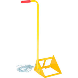 Steel Wheel Chock with Handle and Security Chain FAB-10-ERGO FAB-10-ERGO