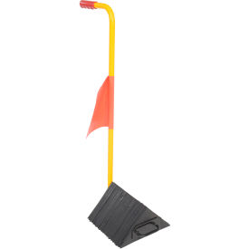 Vestil™ Rubber Wheel Chock with Handle & Flag 10-1/8