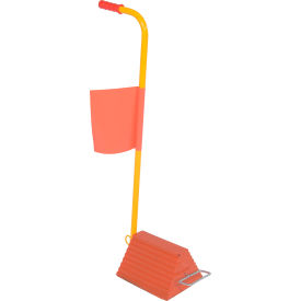 Vestil™ Molded Rubber Wheel Chock with Handle & Flag 20-7/16