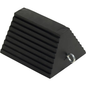 Vestil™ Molded Rubber Wheel Chock with Eye Bolt & Double Jam Nut 8
