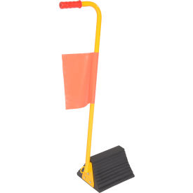 Vestil™ Rubber Wheel Chock with Handle & Flag 18-13/16