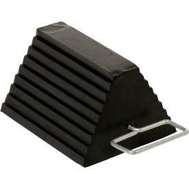Vestil™ Molded Rubber Wheel Chock Steel Handle 11-1/4