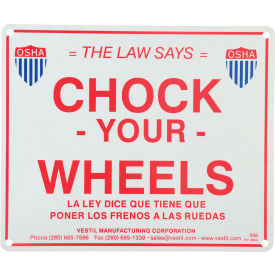 Vestil™ Aluminum Reflective Enamel Wheel Chock Sign 1/16