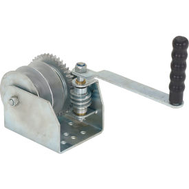Vestil™ Steel Double Wall Mounted Hand Winch 1500 Lb. Capacity Silver WALL-D