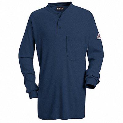 D1302 FR Lng Sleeve Henley Shirt Nvy LT Button MPN:SEL2NV LN L