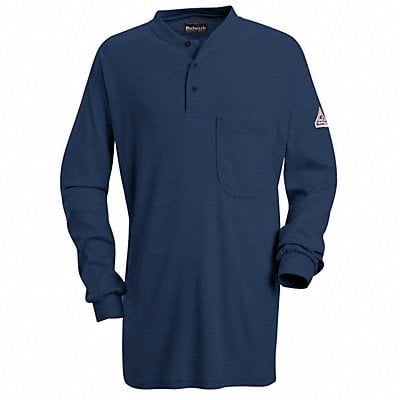 D1302 FR Lng Sleeve Henley Shirt Navy M Button MPN:SEL2NV RG M