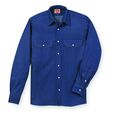 Men's Long Sleeve Western Shirt, Cotton, Snaps/Button, 2 Pocket(s), Dark Navy, L MPN:SD78DN RG L